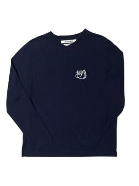 JACQUEMUS x Air France Long Sleeve V-Neck T-Shirt Navy Blue